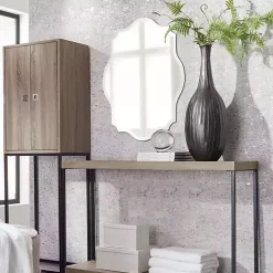 Scalloped Rectangular Frameless Wall Mirror