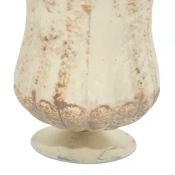 Scalloped Rustic Brown Glass Cup Vases, Set of 2