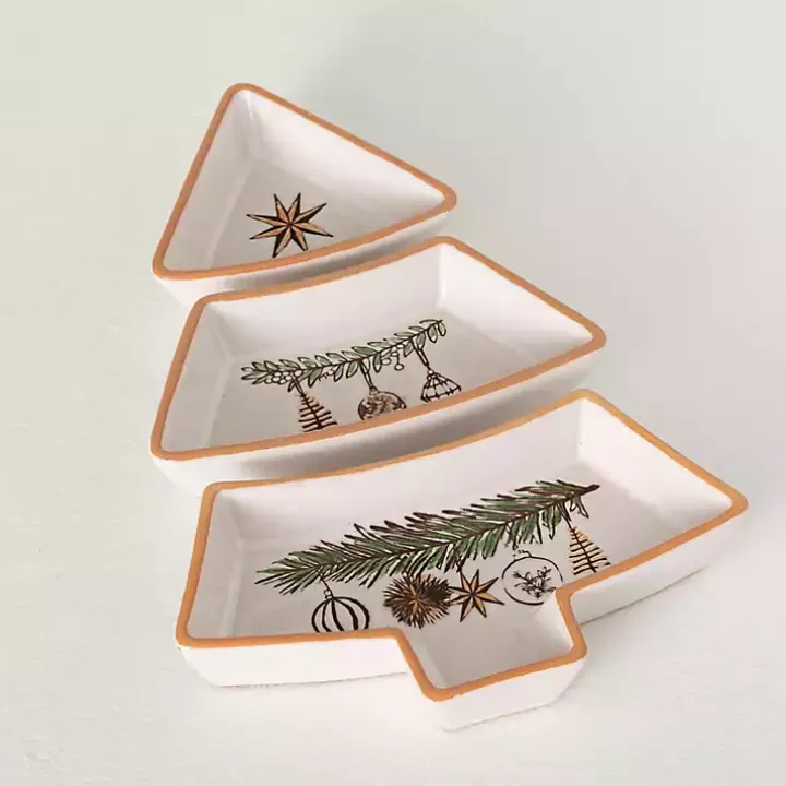 Scandi Christmas Tree 3-pc. Serving Platter Set