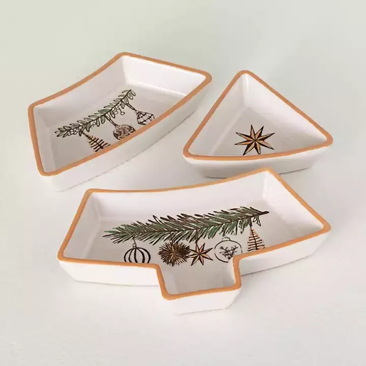 Scandi Christmas Tree 3-pc. Serving Platter Set