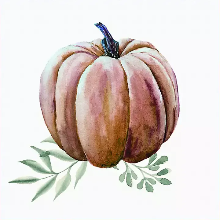Scenic Pumpkin Watercolor Framed Wall Art