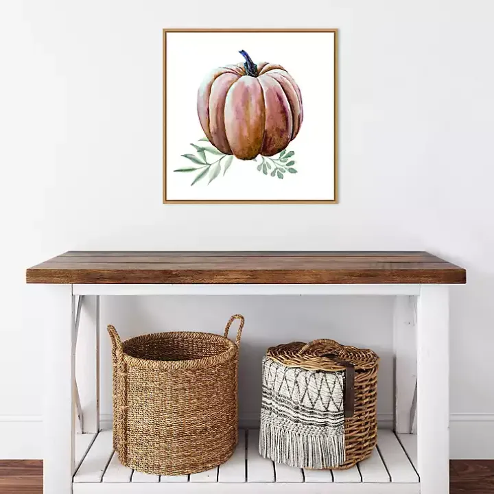 Scenic Pumpkin Watercolor Framed Wall Art