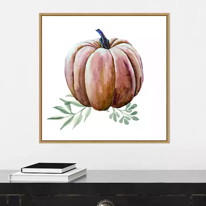 Scenic Pumpkin Watercolor Framed Wall Art