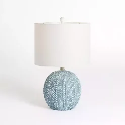 Sea Blue Round Textured Table Lamp