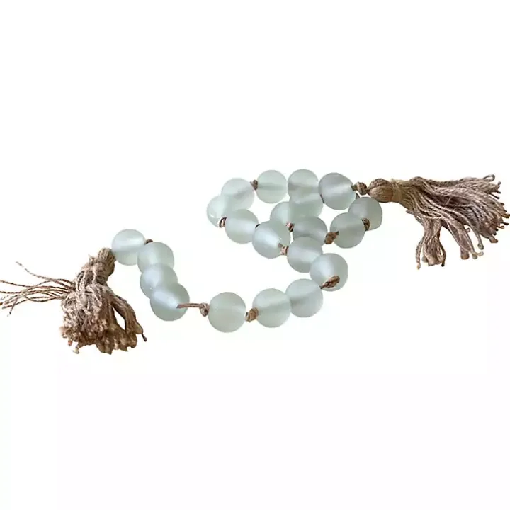 Sea Glass Beaded Garland with Tassels