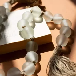 Sea Glass Beaded Garland with Tassels