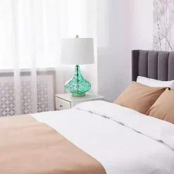 Seafoam Dimpled Glass Teardrop Table Lamp