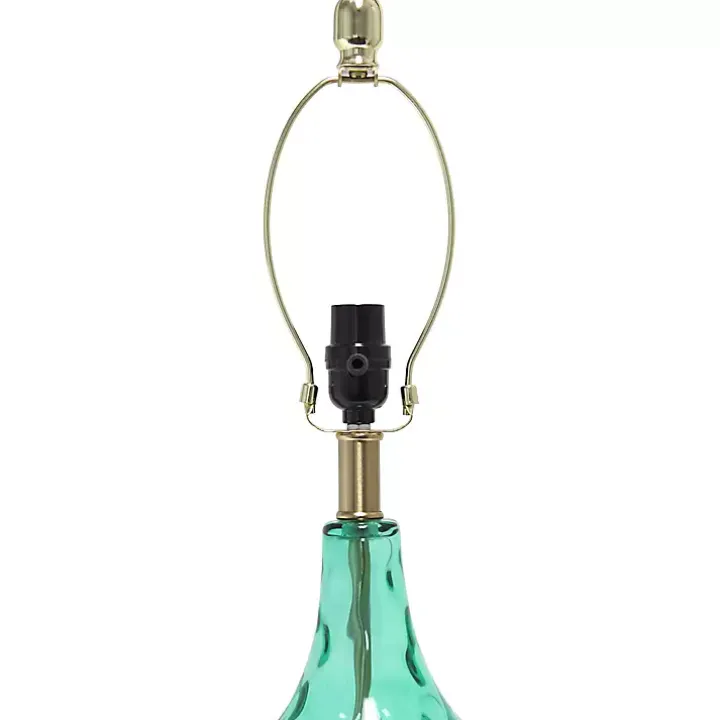 Seafoam Dimpled Glass Teardrop Table Lamp