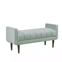 Seafoam Green Velvet Bench