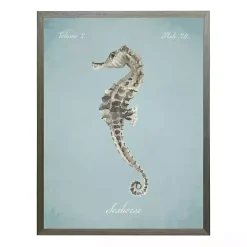 Seahorse in Blue Framed Art Print