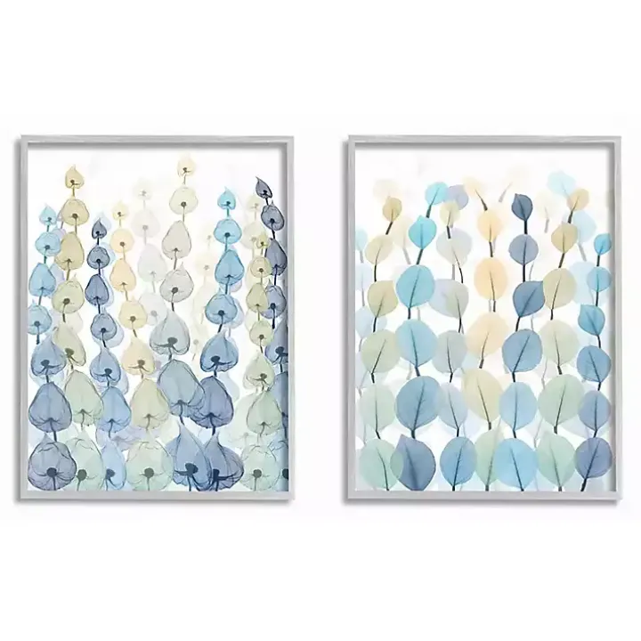 Seaweed Plants Framed Canvas Art Prints, Set of 2