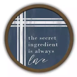 Secret Ingredient Love Round Brown Framed Plaque