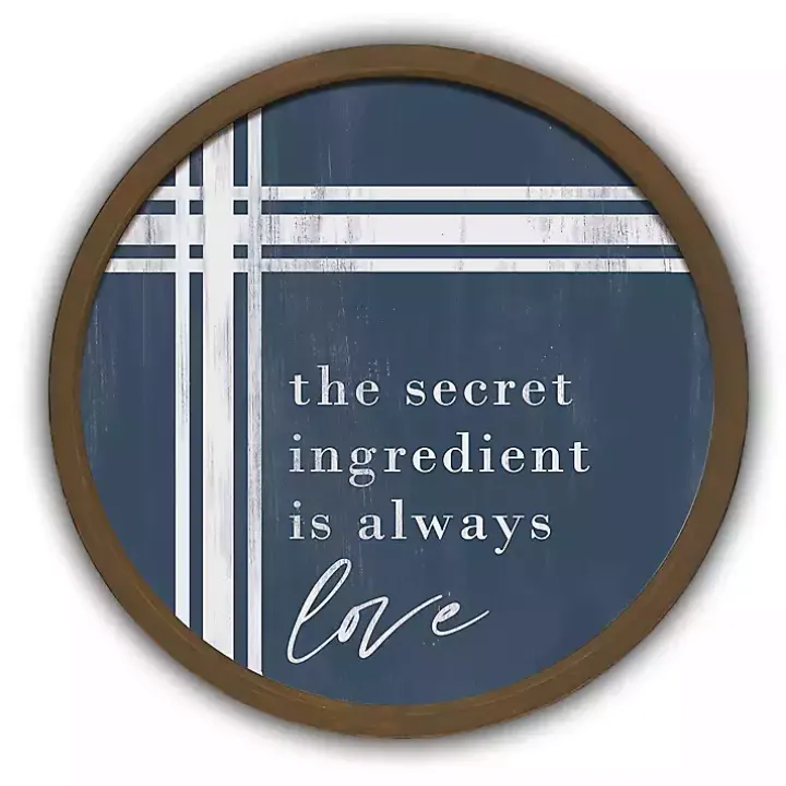 Secret Ingredient Love Round Brown Framed Plaque