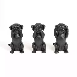 See, Hear, Speak No Evil Dog Figurines, Set of 3