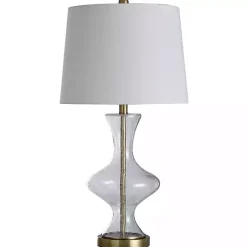 Seeded Glass and Gold Table Lamp