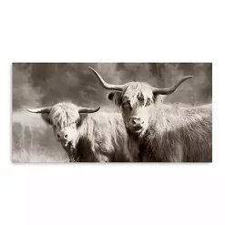 Sepia Hairy Highland Canvas Art Print