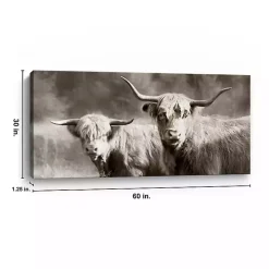 Sepia Hairy Highland Canvas Art Print