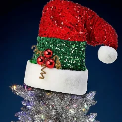 Sequin Santa Hat Tree Topper