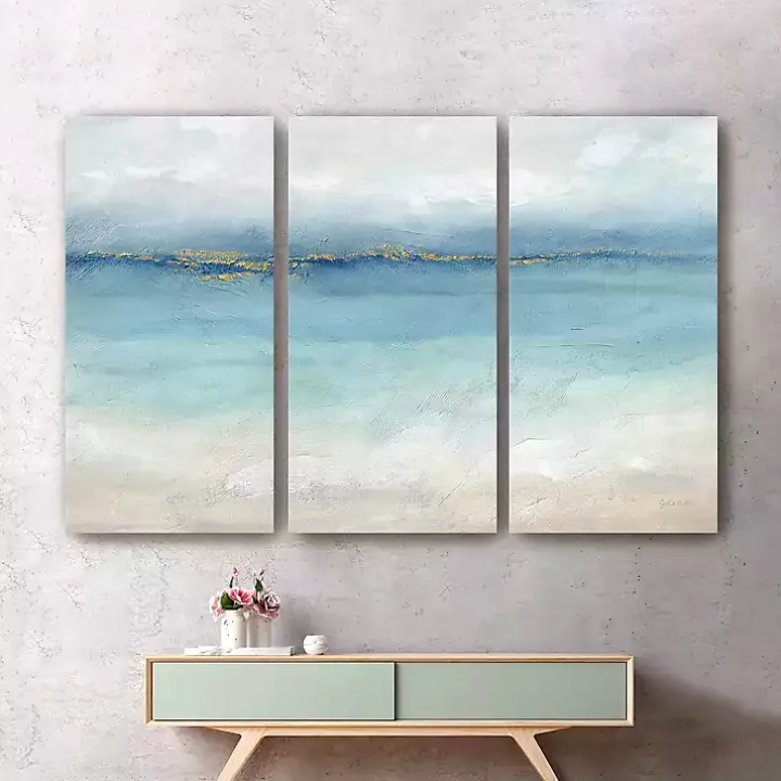 Serene Sea Landscape Canvas Art Prints, Set of 3
