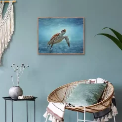 Serene Sea Turtle Framed Canvas Art Print