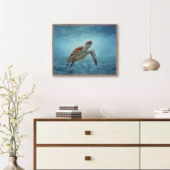 Serene Sea Turtle Framed Canvas Art Print