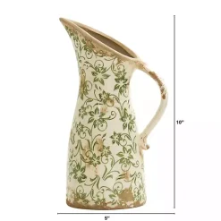 Shabby Chic Floral Scroll Pitcher Vase