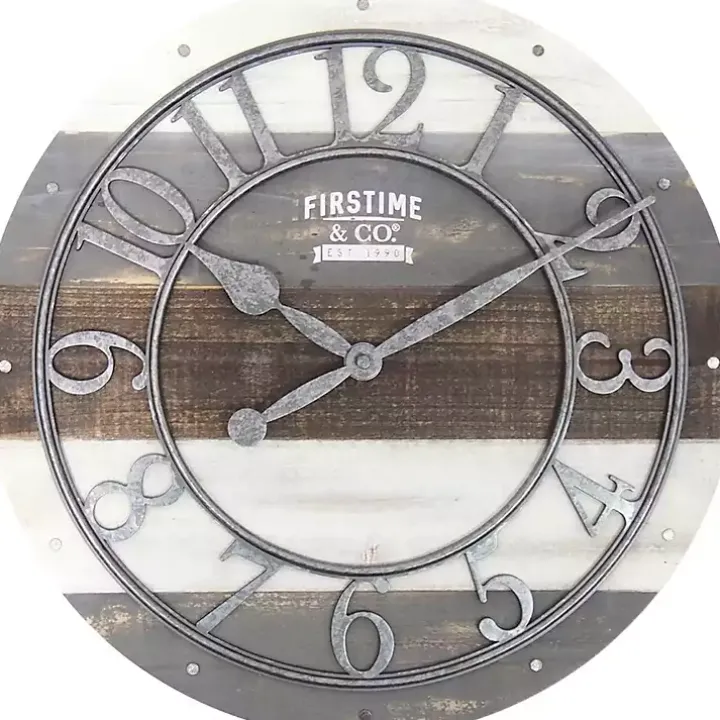 Shabby Wood Plank Wall Clock