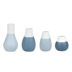 Shades of Blue Two-Toned Mini Vases, Set of 4