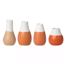 Shades of Orange Two-Toned Mini Vases, Set of 4