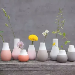 Shades of Red Two-Toned Mini Vases, Set of 4