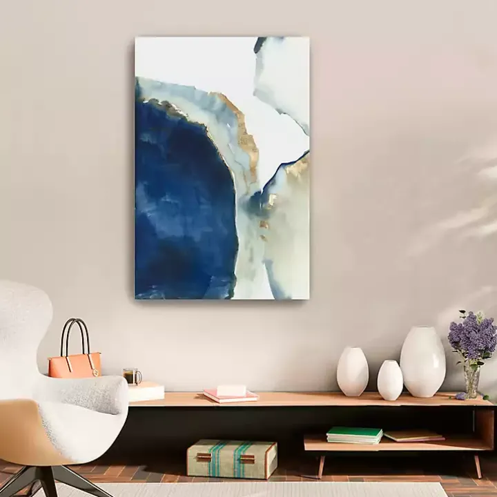 Shapes of Blue Watercolor Canvas Art Print