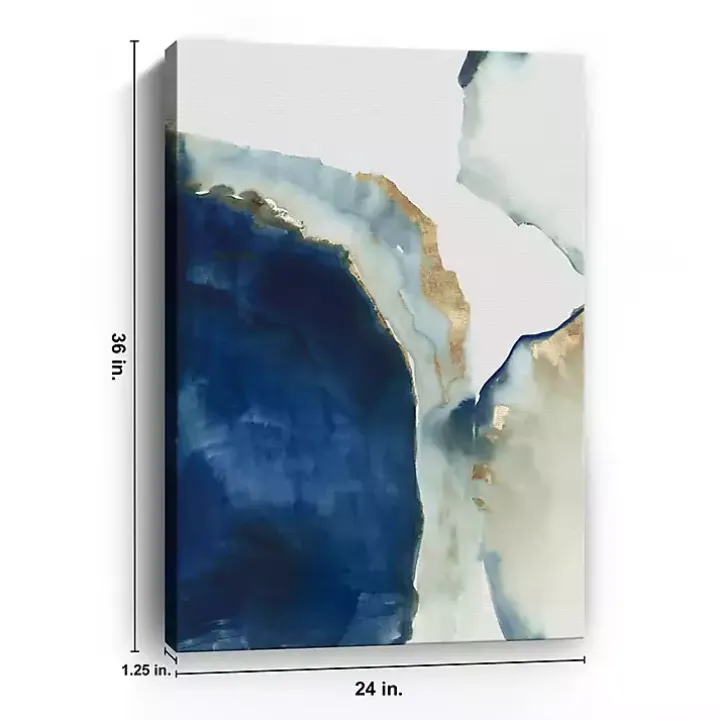 Shapes of Blue Watercolor Canvas Art Print