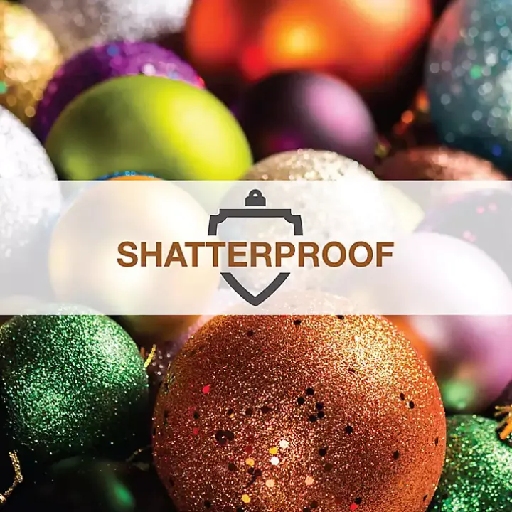 Shatterproof Champagne Ball Ornaments, Set of 6
