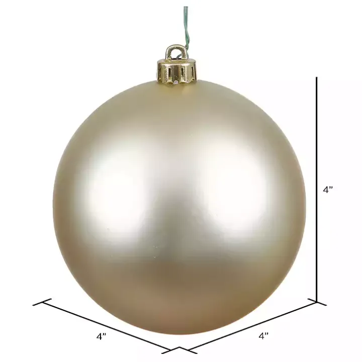 Shatterproof Champagne Ball Ornaments, Set of 6