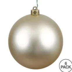 Shatterproof Champagne Ball Ornaments, Set of 6