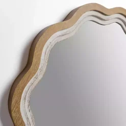 Shelby Natural Wood Scalloped Wall Mirror