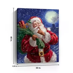 Shh Santa and the Moon Canvas Art Print