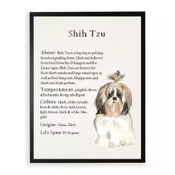 Shih Tzu Facts Framed Wall Plaque