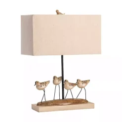 Shore Birds Hand Carved Table Lamp