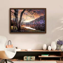 Silence of Sunset Framed Canvas Art Print