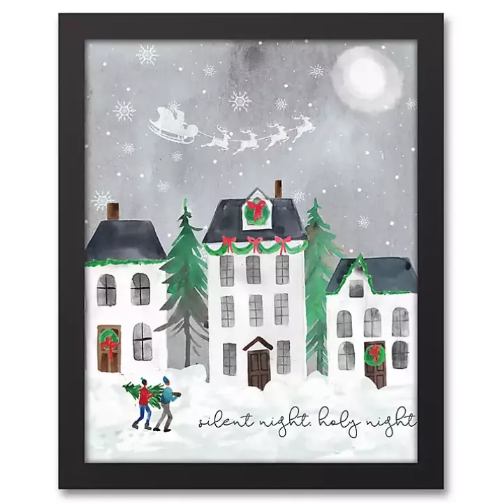 Silent Night Holy Night Canvas Wall Plaque