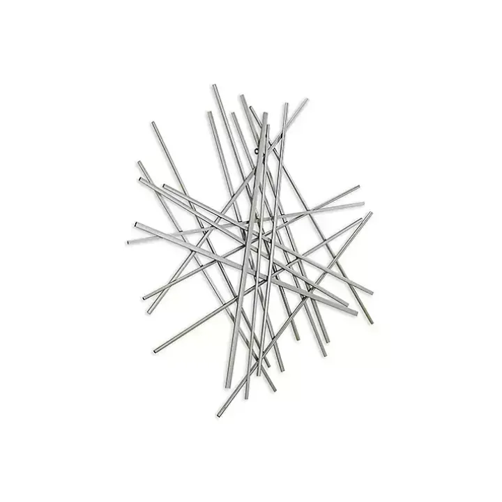 Silver Abstract Metal Bar Wall Plaque