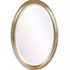 Silver and Gold Carlton Oval Wall Mirror