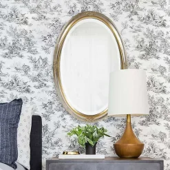 Silver and Gold Carlton Oval Wall Mirror