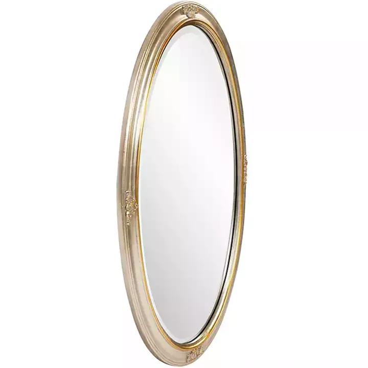 Silver and Gold Carlton Oval Wall Mirror