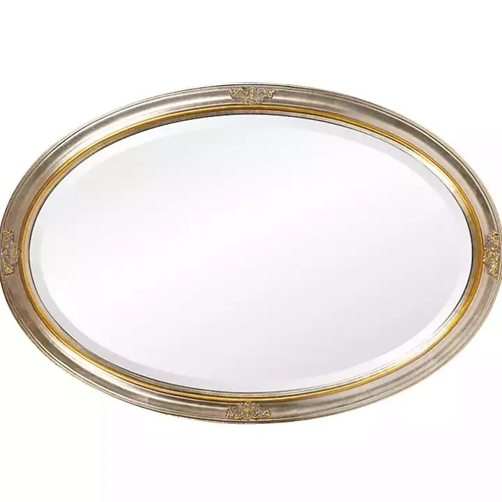 Silver and Gold Carlton Oval Wall Mirror