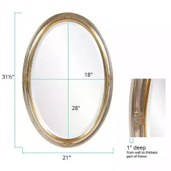 Silver and Gold Carlton Oval Wall Mirror