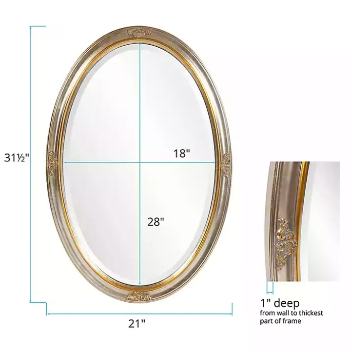 Silver and Gold Carlton Oval Wall Mirror