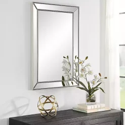 Silver Bevel Rectangle Wall Mirror