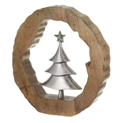 Silver Christmas Tree Wooden Frame Decoration